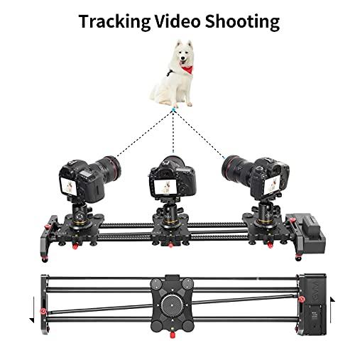 GVM Great Video Maker GVM Motorized Camera Slider,31" Wireless Carbon Fiber Dolly Rail Camera Slider with APP Control, Motorized Time Lapse and Video Shot Follow Focus Shot and 120 Degree Panoramic Shooting