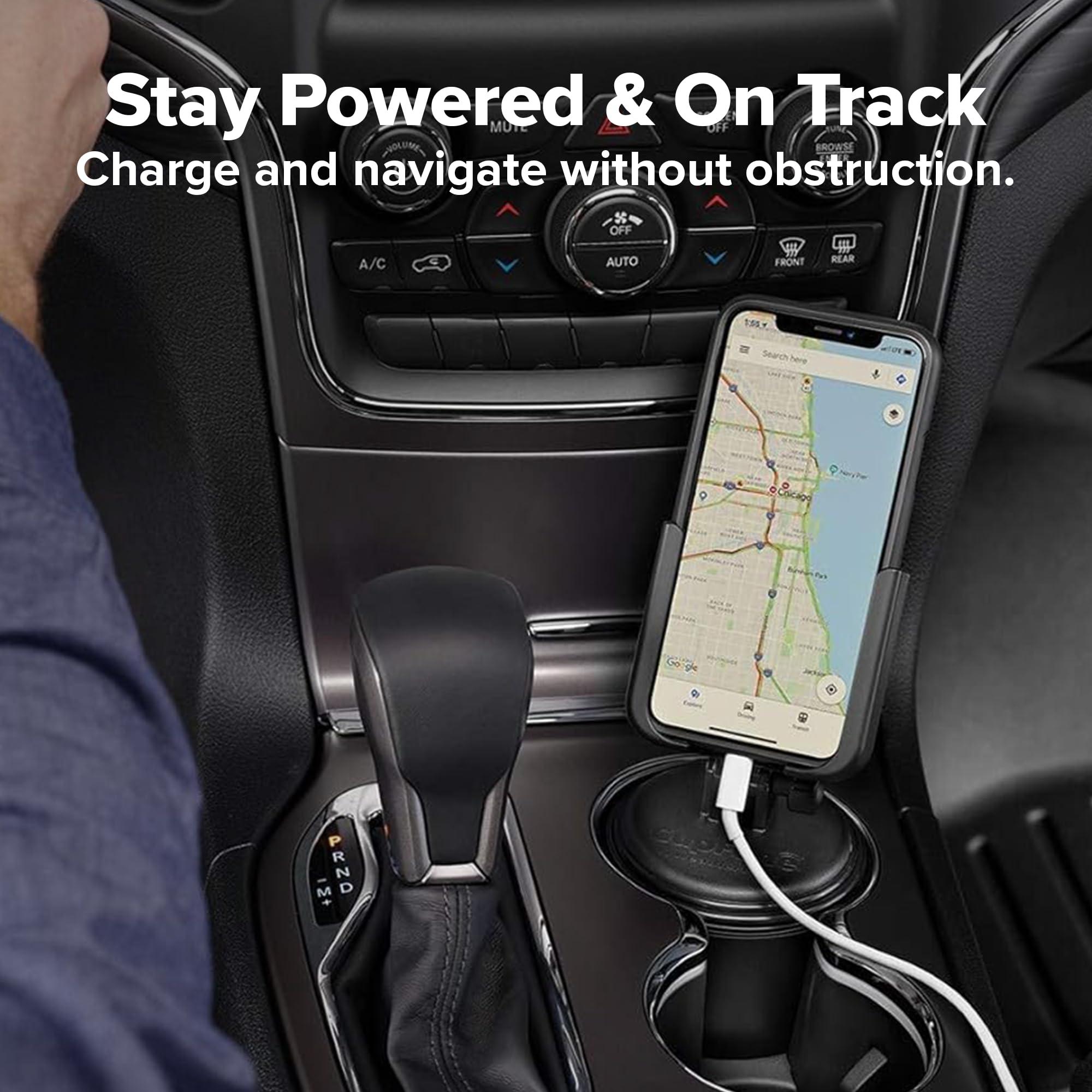 WeatherTech WeatherTech CupFone Adjustable, Universal Cup Holder Phone Mount Accessory for Car Compatible with iPhone & Other Smartphones Open Access Design for Cell Phone Charging