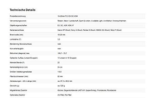 Sigma Sigma 10-20mm f/3.5 EX DC HSM ELD SLD Aspherical Super Wide Angle Lens for Nikon Digital SLR Cameras