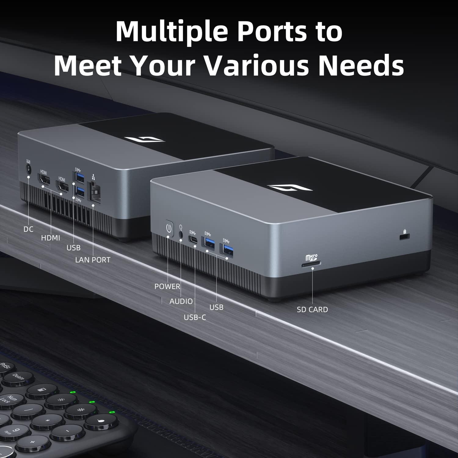 CyberGeek CyberGeek Minipc Intel N5095A Quad-Core(Beat N5105) Up to 2.9Ghz, Mini Desktop Computer 16GB DDR4 RAM 2TB PCIe SSD, Portable PC with 4K Dual HDMI, WiFi, BT, RJ45, 4 USB, Type C, VESA for Home Office