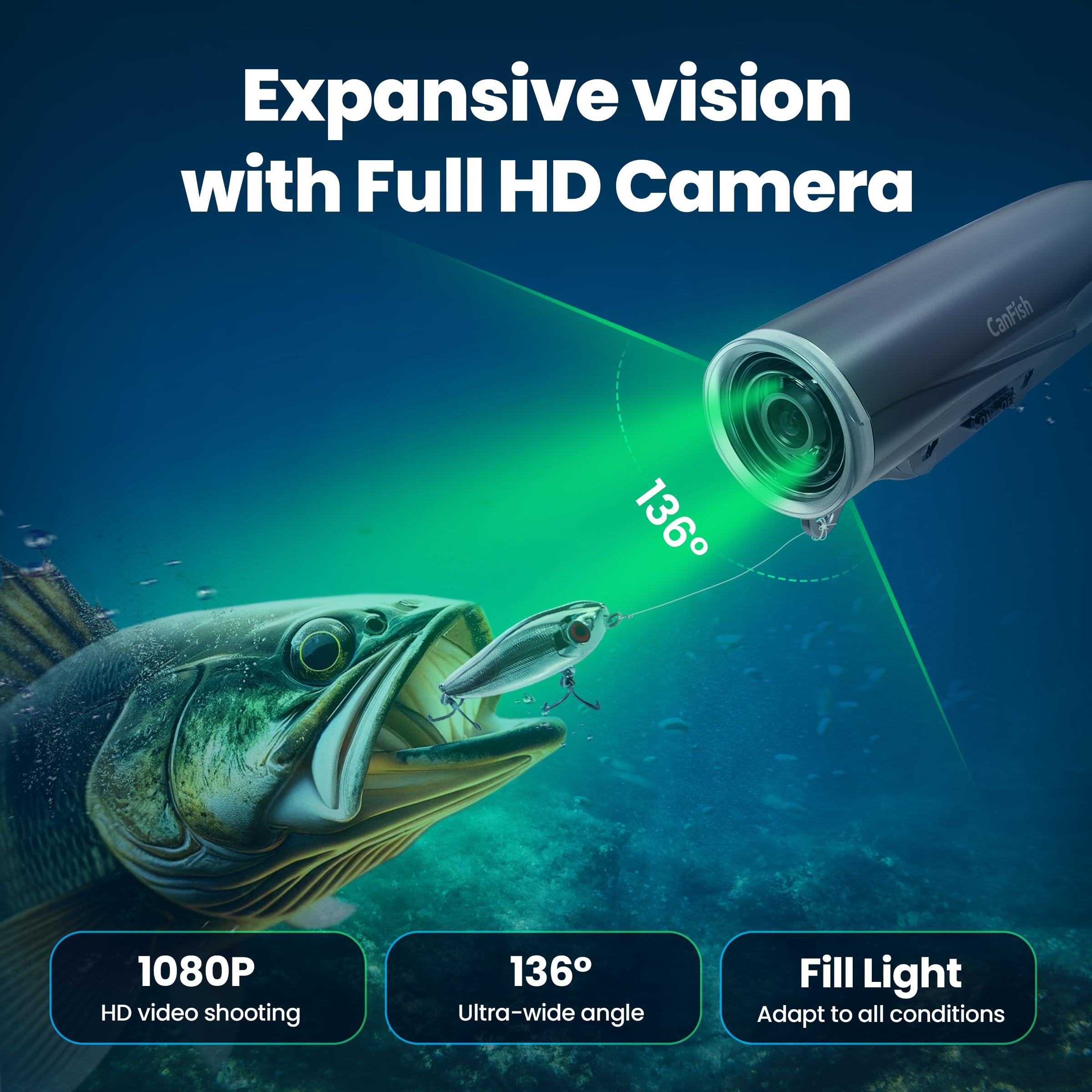 Chasing CanFish Fishing CamX Underwater Fishing Camera, HD 1080P &136Ultra-Wide-Angle,656FT ROV Waterproof/Motion Sensing/Segmented Intelligent Recording/Wireless Charge/App Compatible with iOS and Android