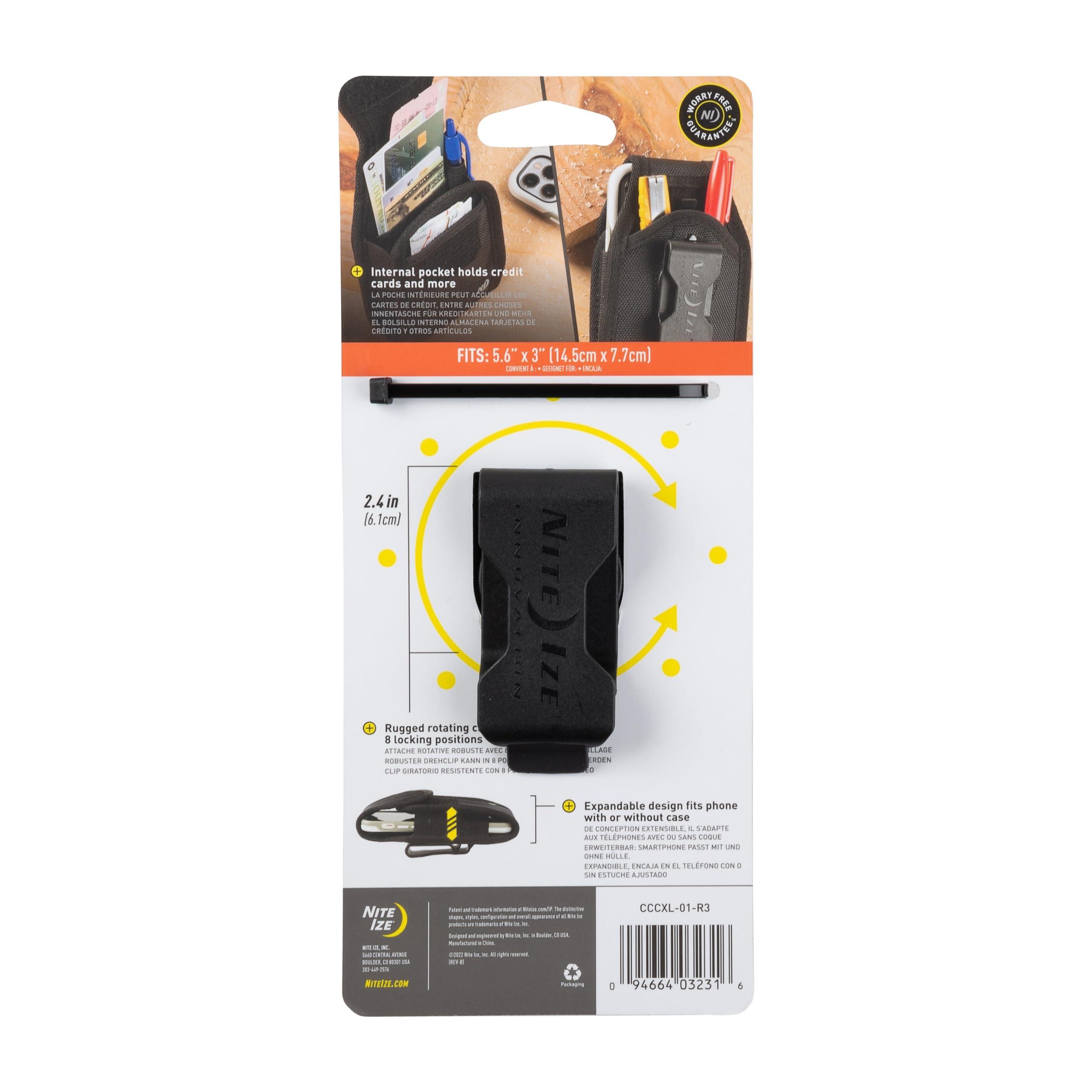 Nite Ize Nite Ize Clip Case Cargo Universal Rugged Phone Holster - Phone Holster for Men\'s & Women\'s Belts - Phone Utility Belt Pouch - Phone Accessories - Cell Phone Holster - Large, Black