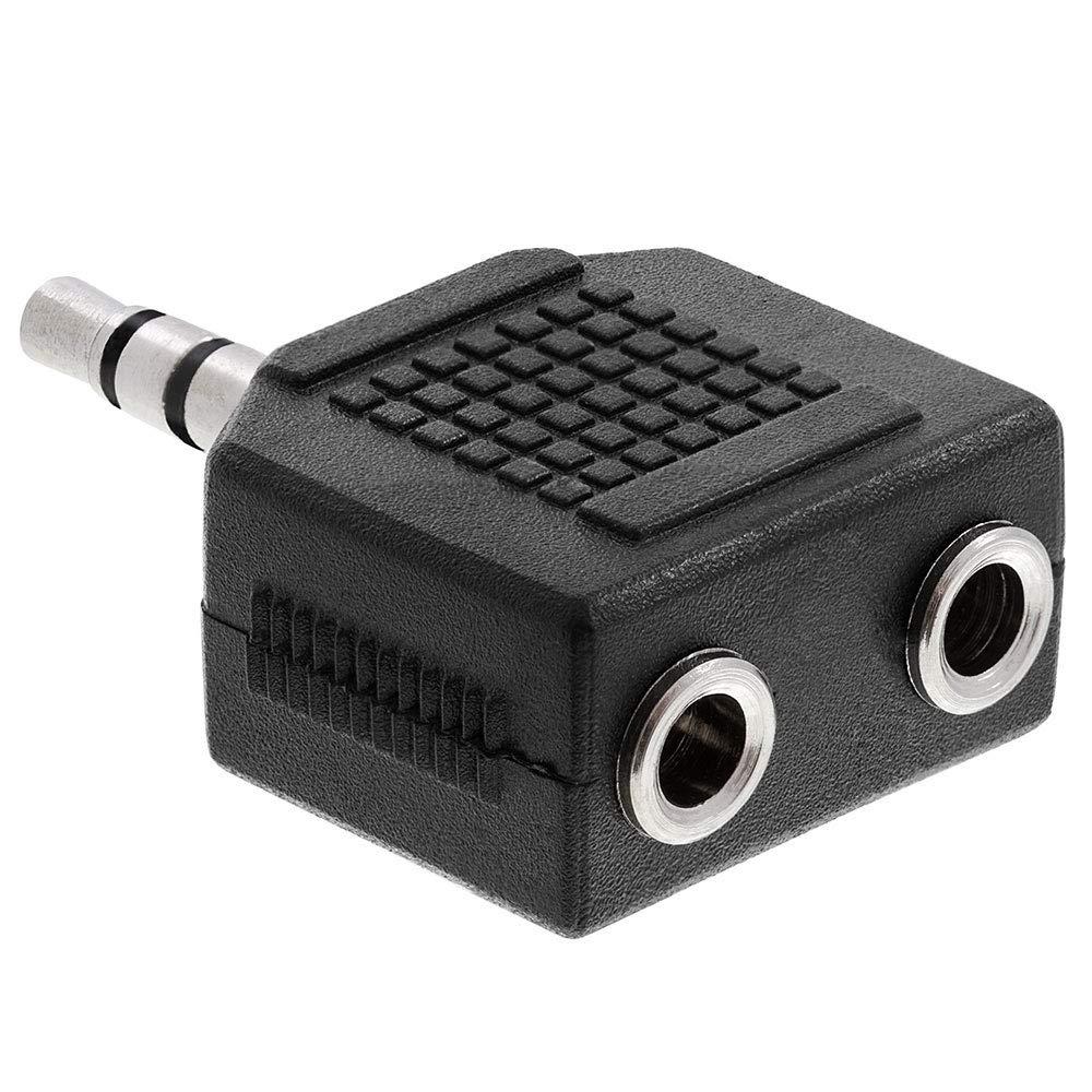Cmple Cmple - 3.5mm Stereo Plug to 2X 3.5mm Stereo Jack Adapter, 3.5mm Stereo Male to 2X 3.5mm Stereo Female Coupler, Audio Jack for Headphones - Black