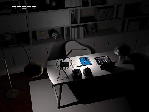 Lampat LAMPAT Dimmable LED Desk Lamp, 4 Lighting Modes (Reading/Studying/Relaxation/Bedtime), 5-Level Dimmer, Touch-Sensitive Control Panel, 1-Hour Auto Timer, 5V/1A USB Charging Port, Piano Black