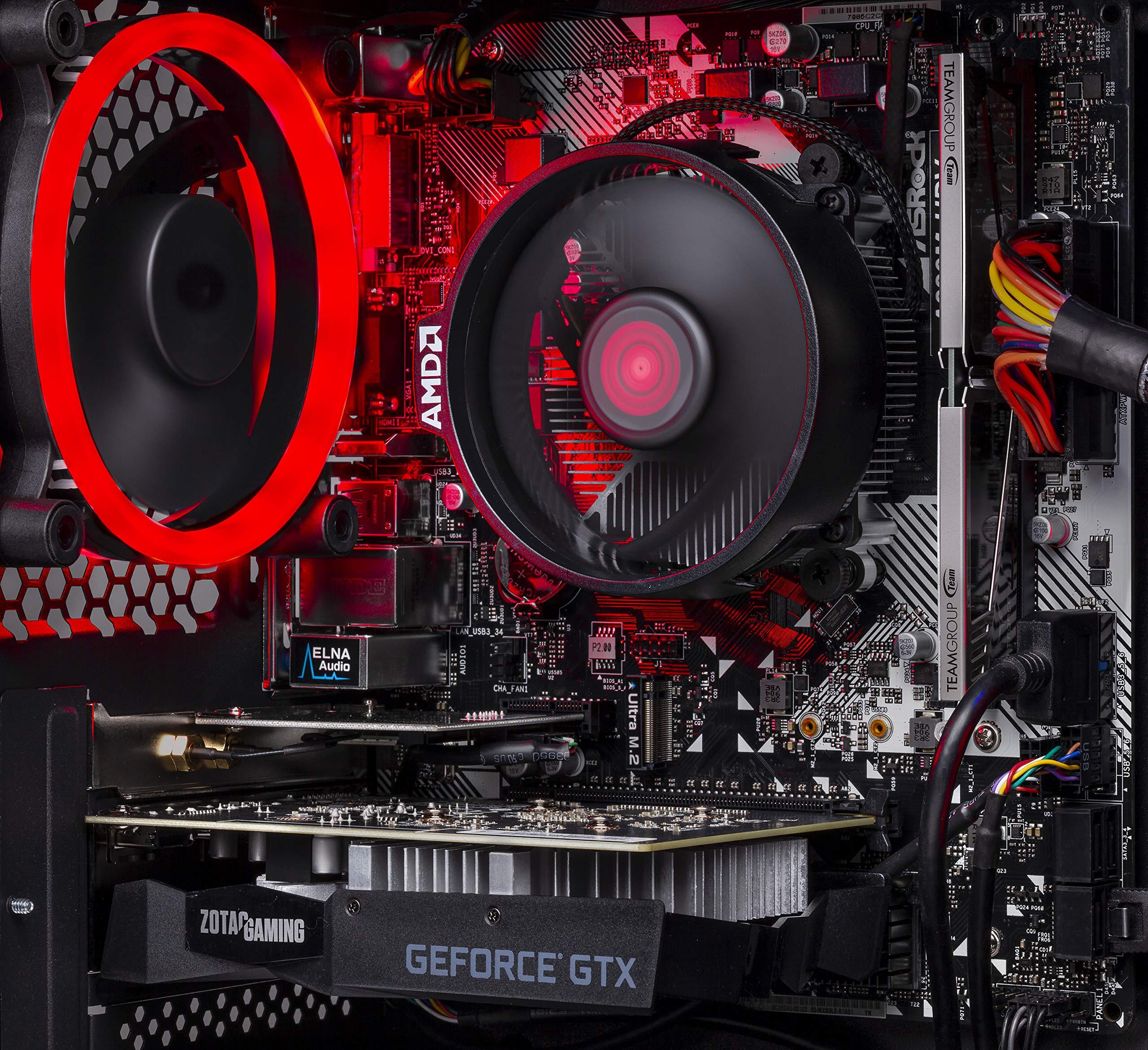 Skytech Gaming SkyTech Blaze II Gaming Computer PC Desktop Ryzen 5 2600 6-Core 3.4 GHz, NVIDIA GeForce GTX 1660 Super 6G, 500G SSD, 16GB DDR4 3000MHz, RGB, AC WiFi, Windows 10 Home 64-bit