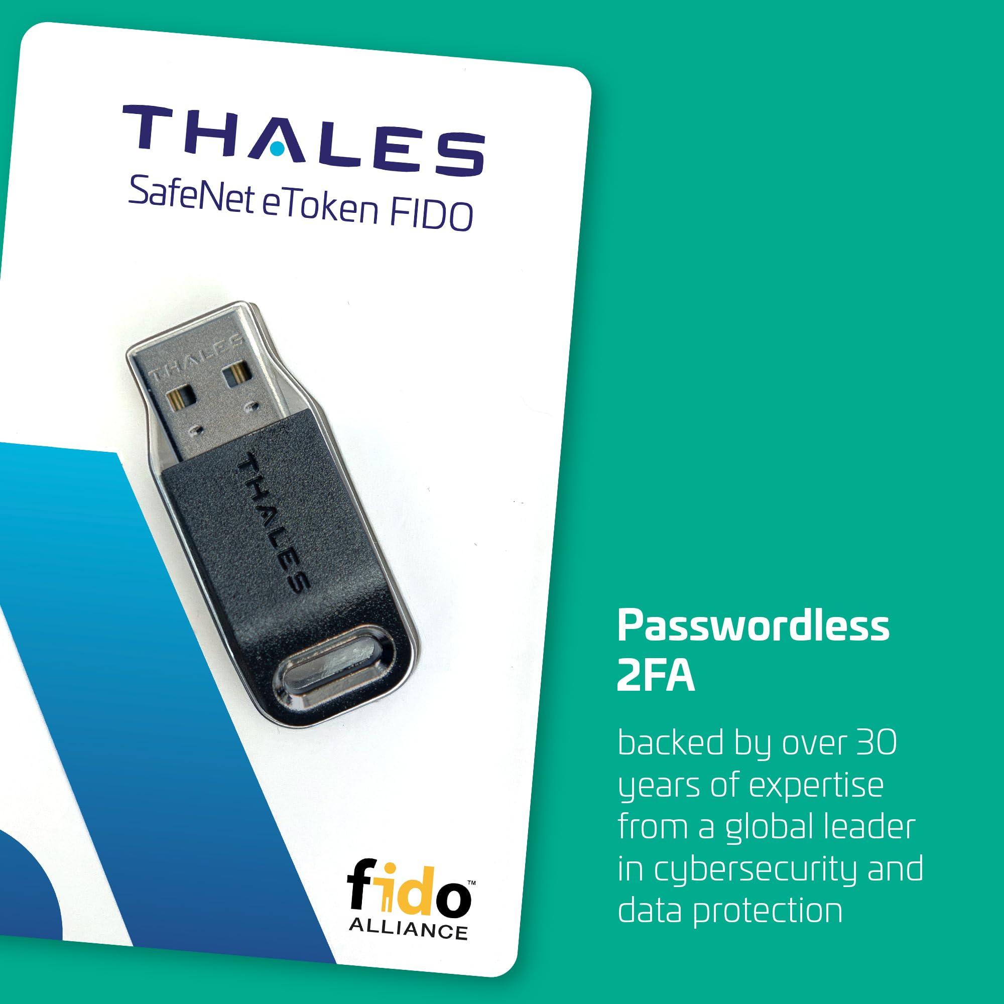Thales Thales - SafeNet eToken FIDO - FIDO2 Certified Security Key - Passwordless Phishing-Resistant Authentication for Web Apps, Devices & Desktops - USB-A