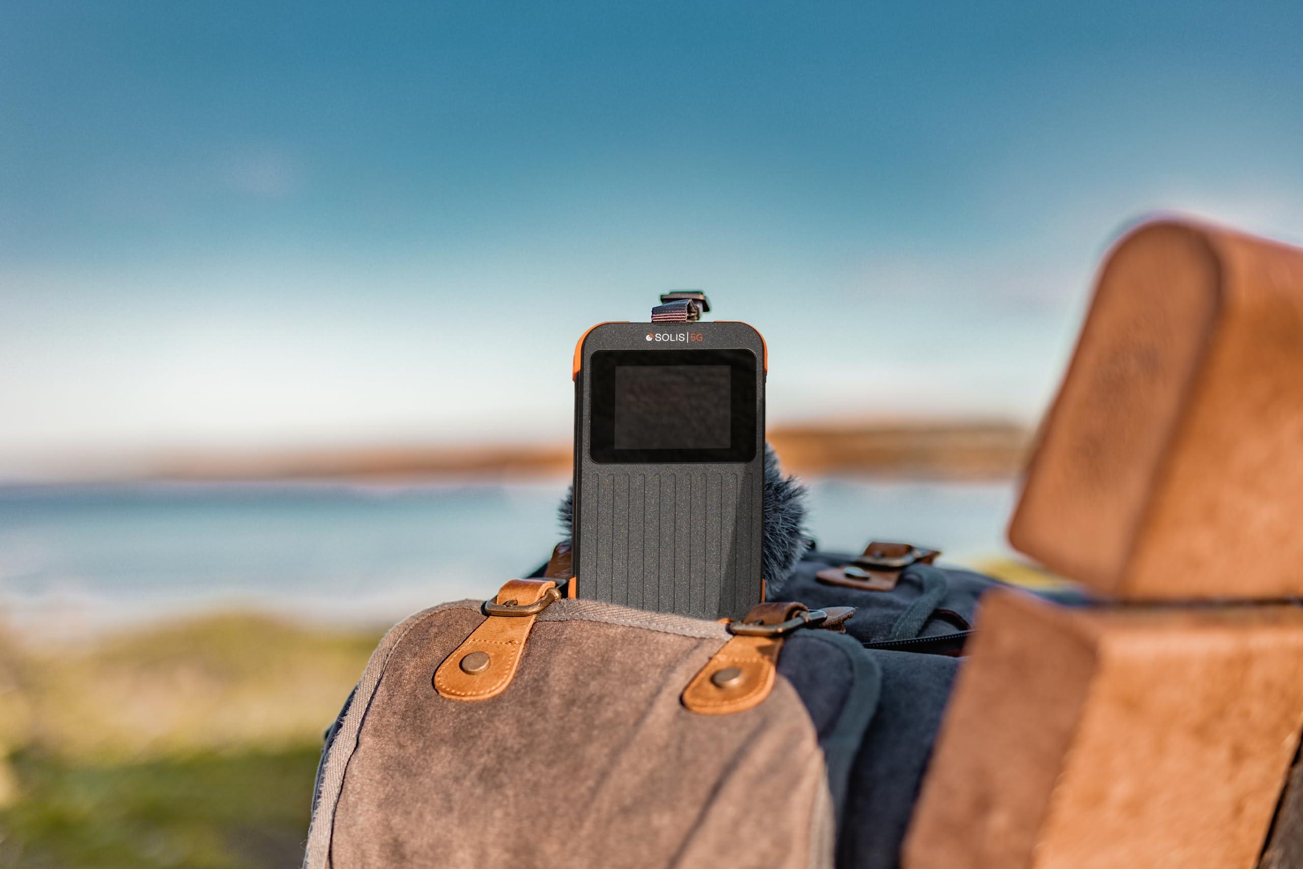 SIMO SIMO Solis 5G WiFi Mobile Hotspot Device, Portable WiFi for Travel in 140+ Countries, No SIM Card or Contract Required, Multi-Carrier Network Wireless Access Point, 16 Devices, 1GB/Month Lifetime Data