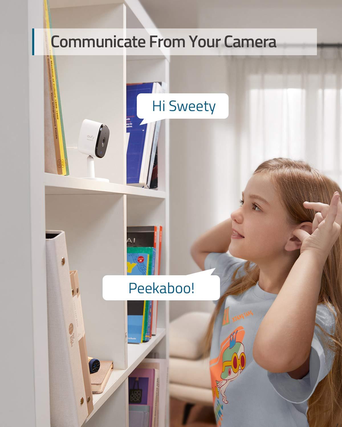 eufy Security eufy Security Indoor Cam C120 | Plug-in Security Camera 3 MP | 2K with Wi-Fi | IP Camera | Voice Assistant Compatibility | Night Vision | Two-Way Audio | HomeBase 3 Compatible | Audio and Motion Alert