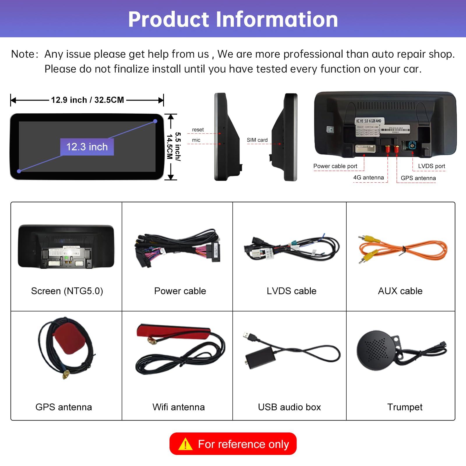 Road Top Road Top Android 13 Car Radio Touchscreen 12.3'' Car Stereo for Mercedes Benz C GLC Class W205 2015-2018 Year with NTG5.0, 8+256 GB, Support Wireless Carplay, Android Auto, Navigation, Camera