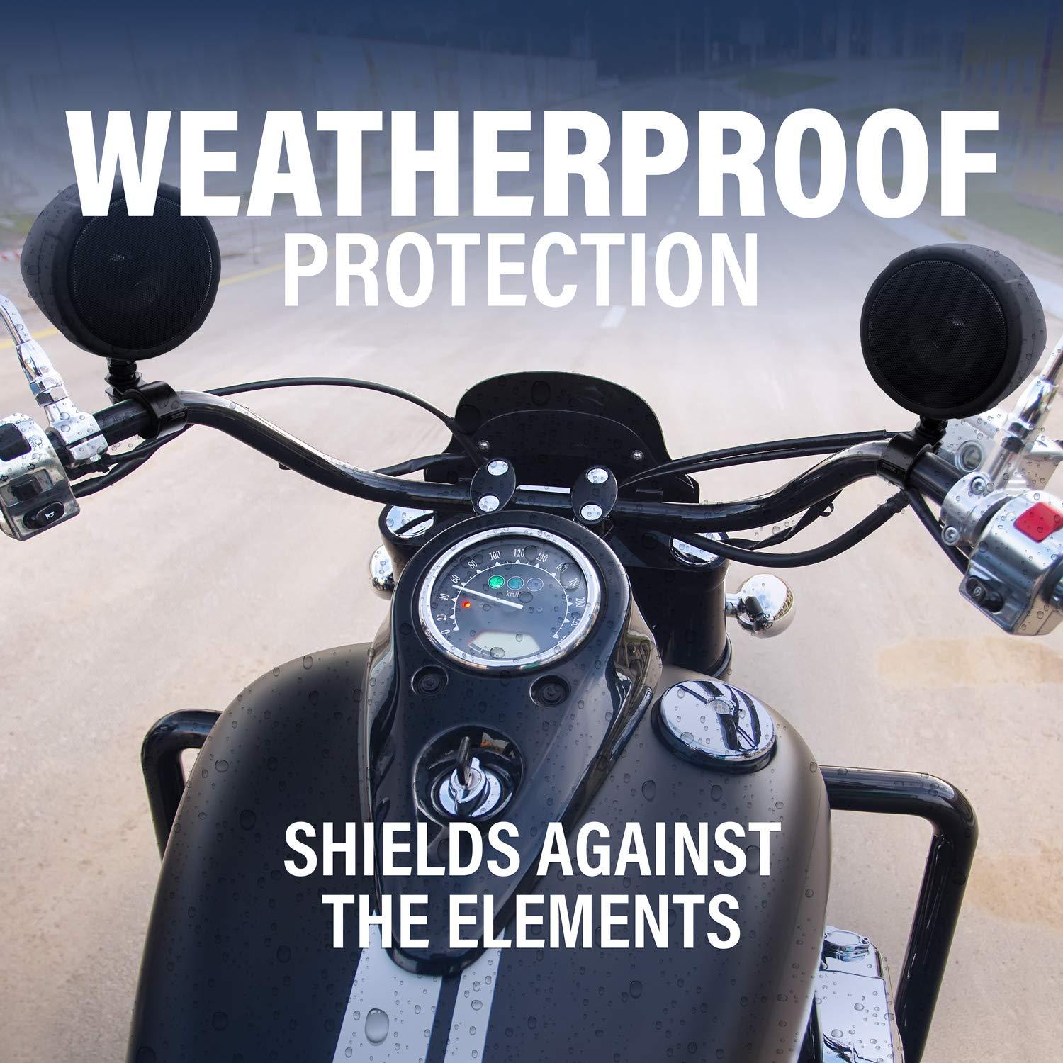 BOSS Audio Systems BOSS Audio Systems MCBK420B Bluetooth Speaker System - Class D Compact Amplifier, 3 Inch Weatherproof Speakers, Volume Control, Great for Use with ATVs/Motorcycles, 12 Volt Vehicles