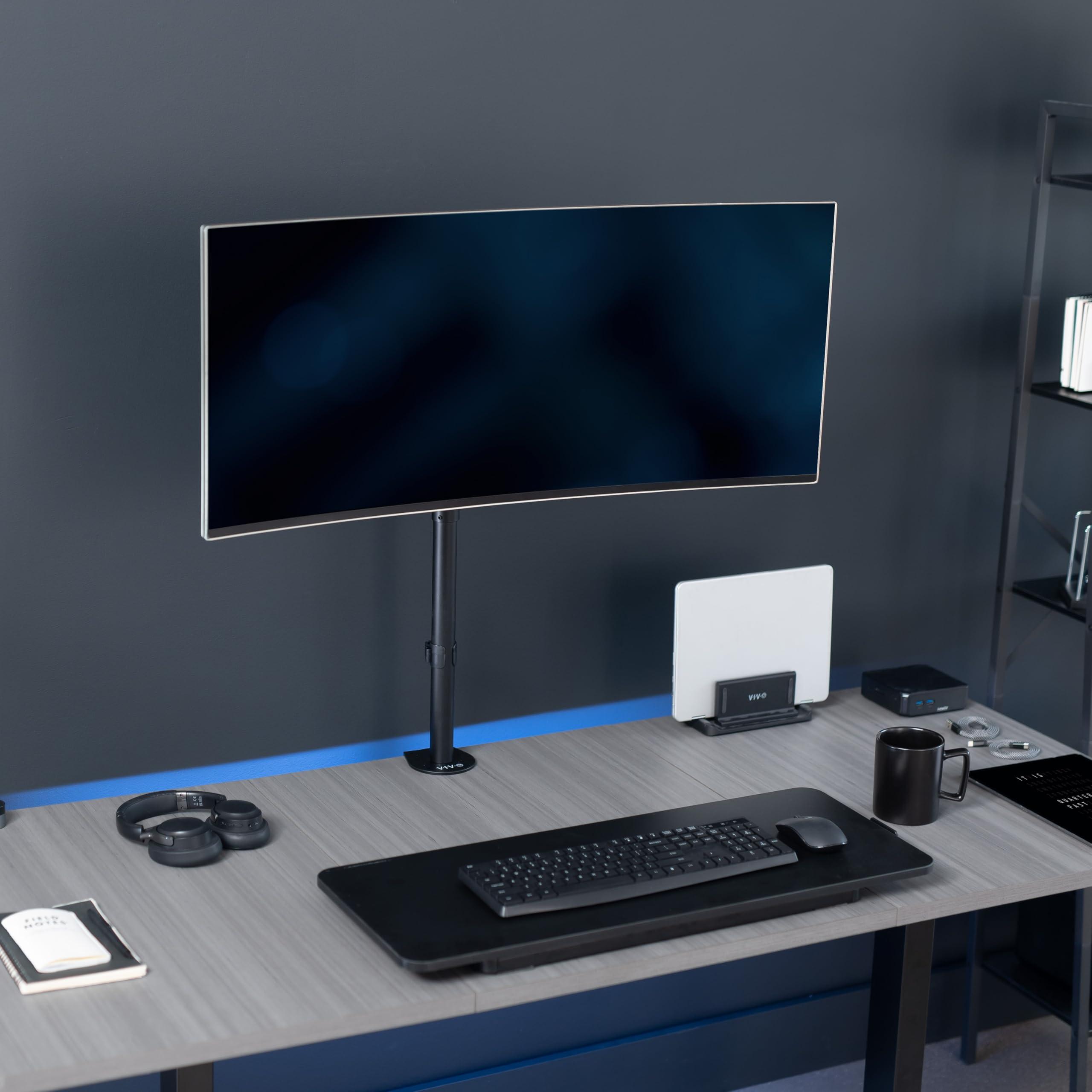 VIVO VIVO Single Monitor Desk Mount, Extra Tall Fully Adjustable Stand for 1 LCD Screen up to 32 inches, Ultra Wide Screens up to 38 inches, 22 lbs Capacity, STAND-V001T