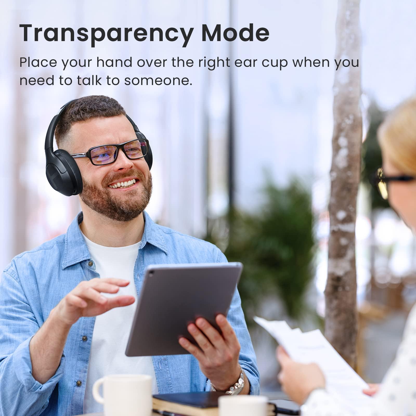 HAYLOU HAYLOU S35 Hybrid Active Noise Cancelling Headphones, Wireless Over-Ear Headphones Bluetooth 5.2, 40H ANC Playtime, Clear Call