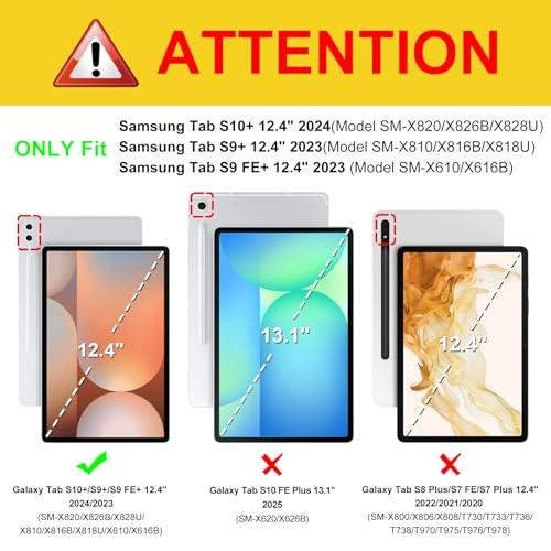 FINTIE Fintie Case for Samsung Galaxy Tab S10 Plus 2024/ S9 FE Plus 5G 12.4 Inch 2023 with Built-in S Pen Holder, Multiple Angle Portfolio Business Cover with Pocket Auto Sleep/Wake, Gray