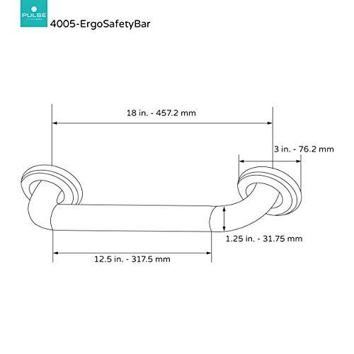 PULSE ShowerSpas PULSE ShowerSpas 4005-SSB ErgoSafetyBar, ADA Compliant Stainless Steel Grab Bar, Brushed Stainless