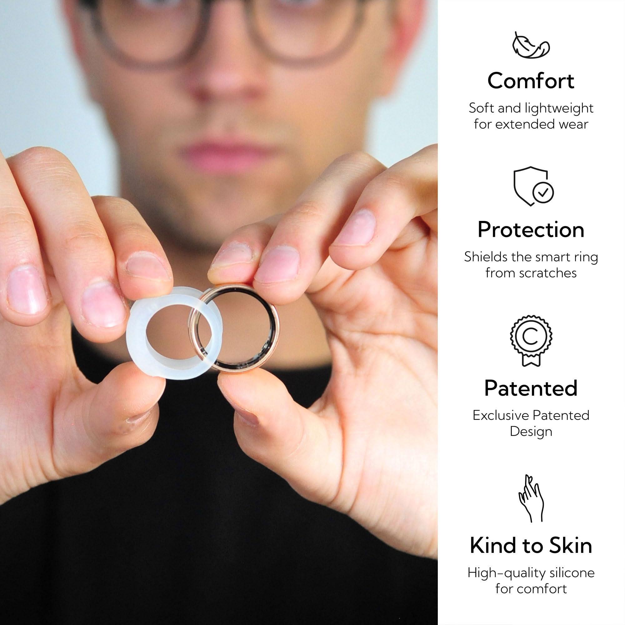 Rinfit Rinfit Smart Ring Protector - Silicone Ring Enhancer for Active Lifestyle and Gym - SportFit U.S. Design Patent - Frosted, Size 8