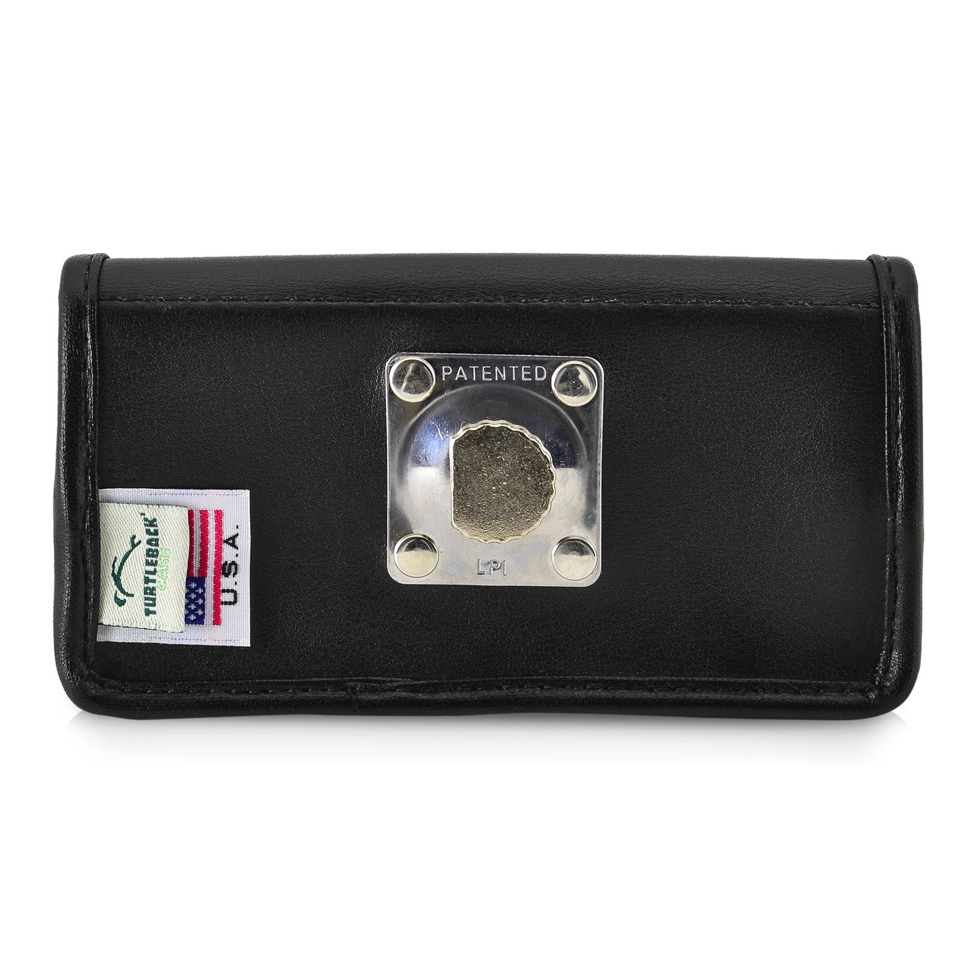 TurtleBack Turtleback Belt Case Made for Apple iPhone SE 5 5c 5s Black Holster Leather Pouch with Heavy Duty Rotating Ratcheting Belt Clip Horizontal