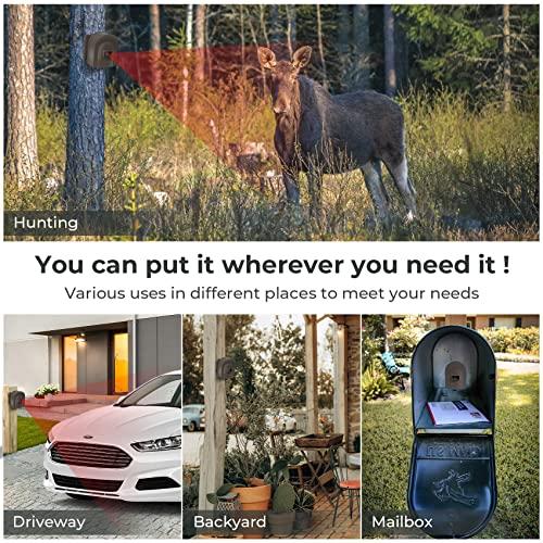H HOSMART 1/2 Mile Hosmart Driveway Alarm Wireless Sensor System & Driveway Sensor Alert System Weatherproof Security Outdoor Motion Sensor & Detector(1 Receiver & 2 Sensors)