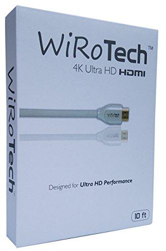 WiRoTech WiRoTech HDMI Cable 4K Ultra HD with Braided Cable, HDMI 2.0 18Gbps, Supports 4K 60Hz, Chroma 4 4 4, Dolby Vision, HDR10, ARC, HDCP2.2 (10 Feet, White)