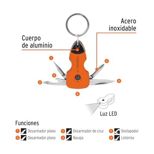 Truper TRUPER NAMU-LL 6-Function Multi-tool Keychain w/ LED Light