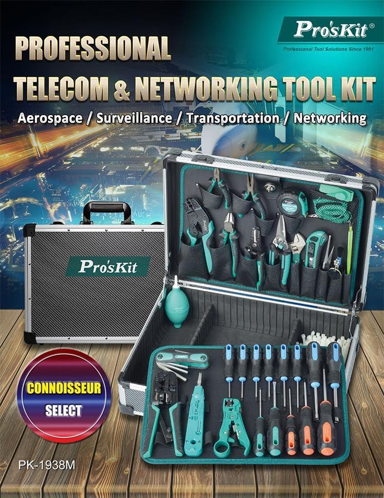 Pro'sKit Pro'sKit Tools Solutions PK-1938M1 Professional Telecom & Networking Tool Kit Computer & Networking Surveillance System Installation & Maintenance(PK-1938M1)