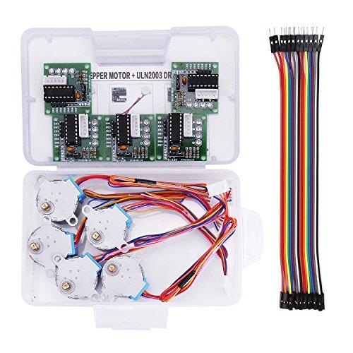 LAFVIN LAFVIN 5 Sets 28BYJ-48 ULN2003 5V Stepper Motor + ULN2003 Driver Board for Arduino