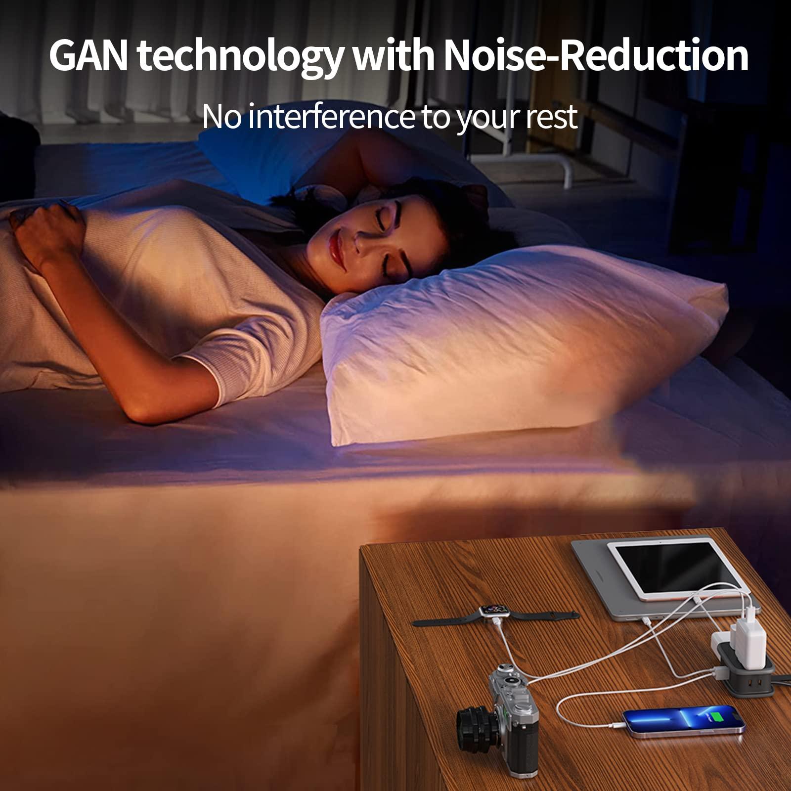 NTONPOWER Travel Power Strip with USB C, 2 Pack, GAN 63W USB-C Port, 4 Outlets 2 USB (1 USB-C), 4 ft Extension Cord Retractable, Compatible with Phone, MacBook Pro, ipad and Bank Hotel Nightstand Desktop Dorm