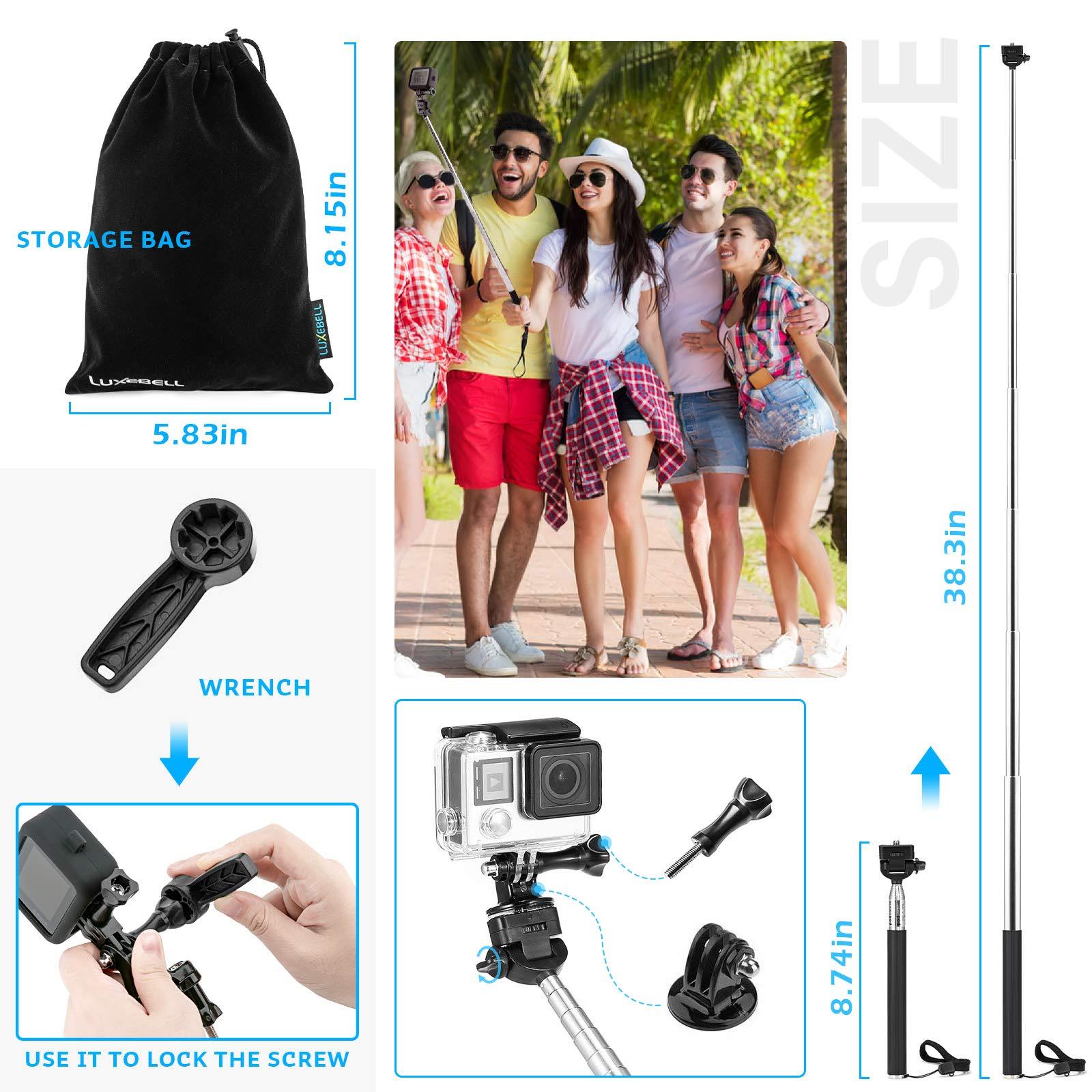 Luxebell Luxebell Accessories Kit for AKASO EK5000 EK7000 4K WiFi Action Camera GoPro Hero 12 11 10 9 8 7 6 5/Session 5/Hero 4/3+/3/2/1 Max Fusion SJ4000 SJ5000 (14-in-1)