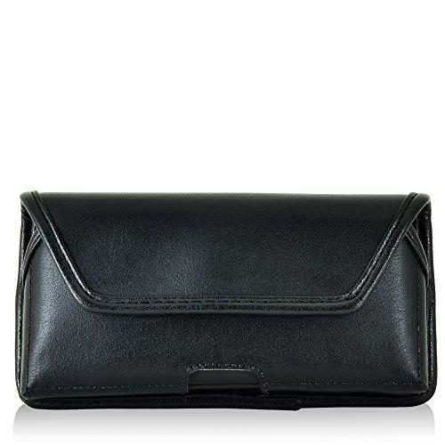 TurtleBack Turtleback Belt Case Compatible with iPhone 5S SE Juice Pack Helium, Air, Plus, Space Pack Black Holster Leather Pouch with Heavy Duty Rotating Ratcheting Belt Clip Horizontal