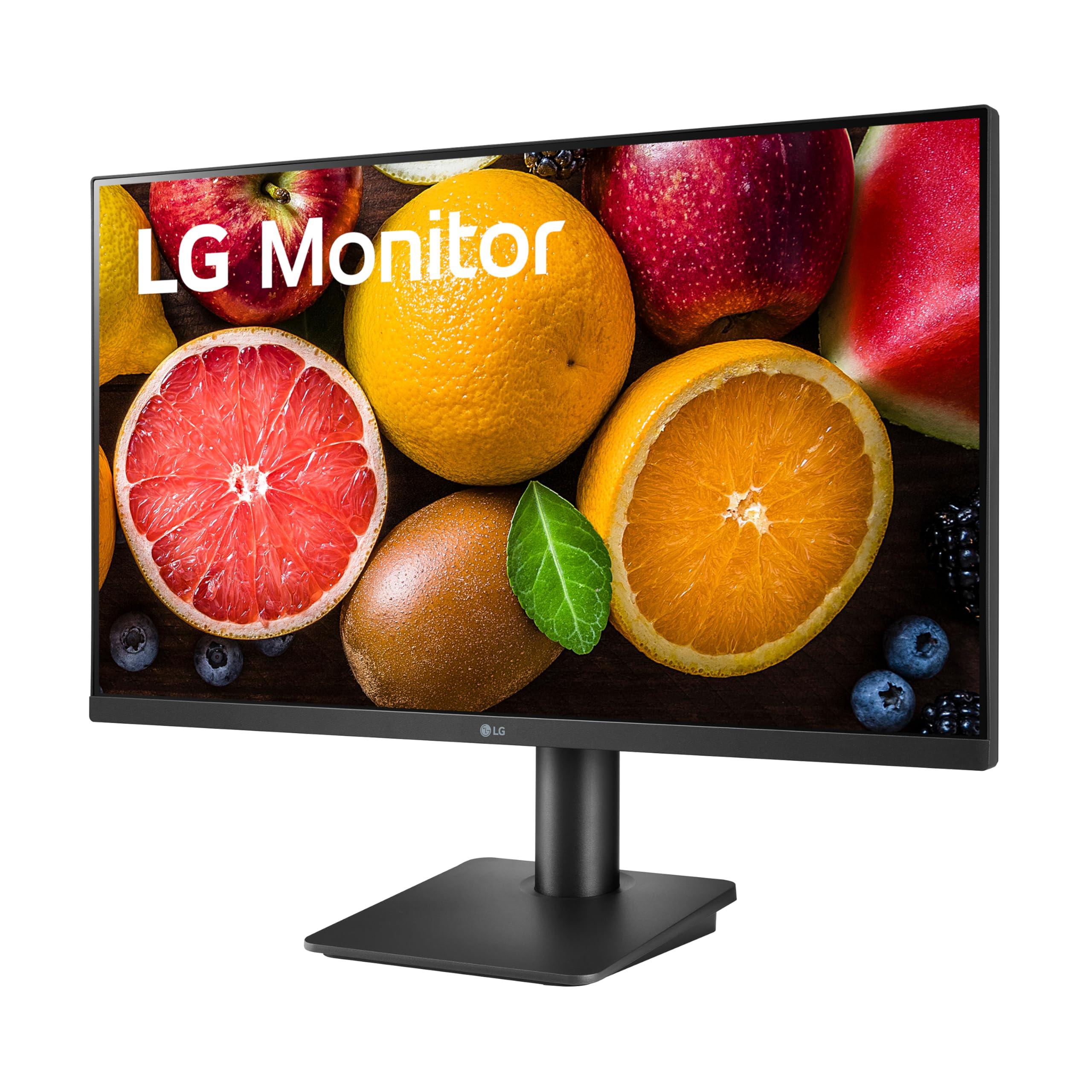 LG LG FHD (1920 x 1080) 27 Inch Computer Monitor, IPS, AMD FreeSync, 3-Side Borderless Design, Tilt/Height Adjustable Stand, 75Hz, 5ms, OnScreen Control, HDMI, DisplayPort, D-Sub, 27MP450-B, Black