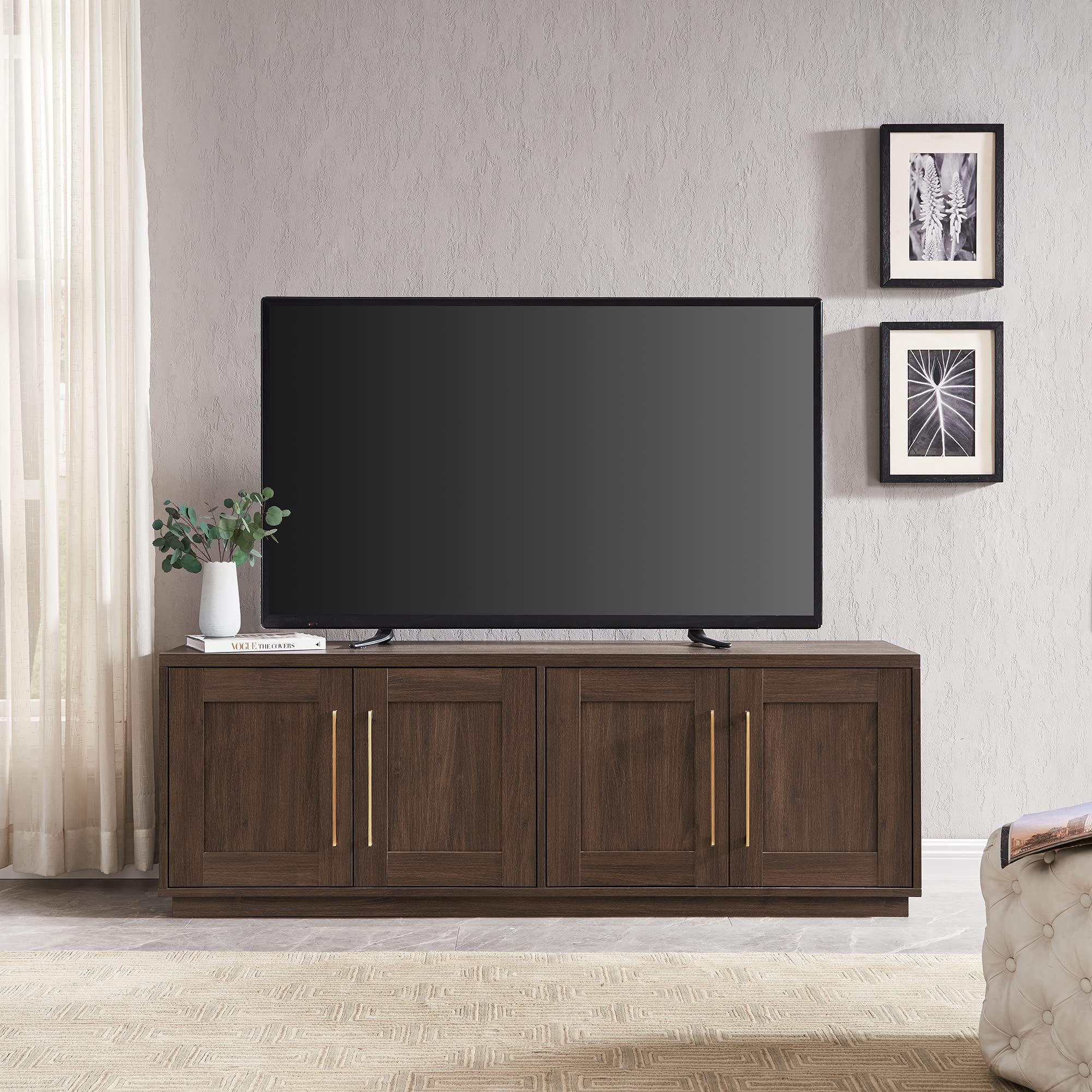 Henn&Hart Henn&Hart Tillman Rectangular TV Stand for TV's up to 80" in Alder Brown