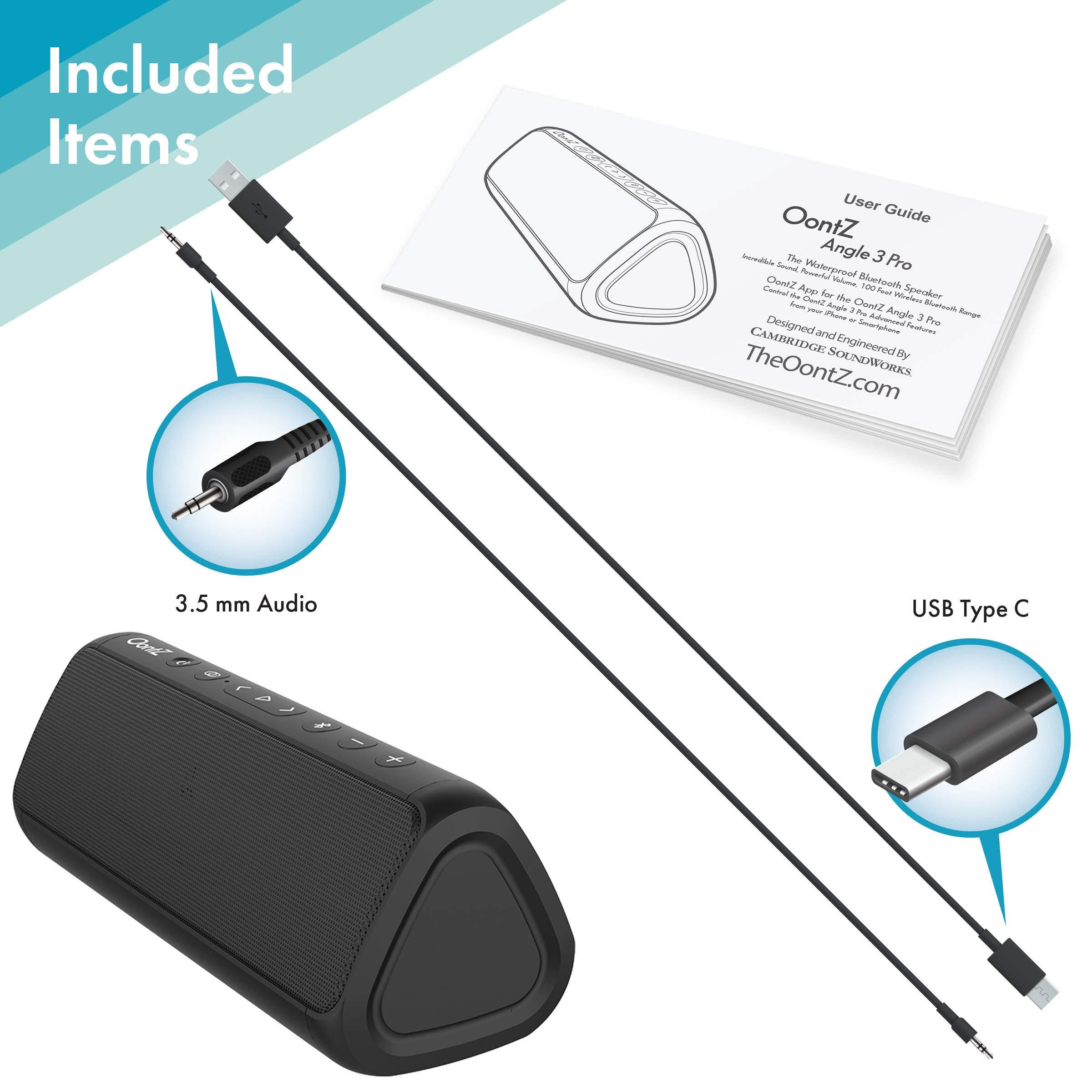 Cambridge Soundworks OontZ Pro Waterproof Bluetooth Speaker, 21-Watts Louder Volume, Exceptional Sound & Bass, 100ft Wireless Range, Play Two Together for Dual Stereo, Bluetooth Speakers (Black)