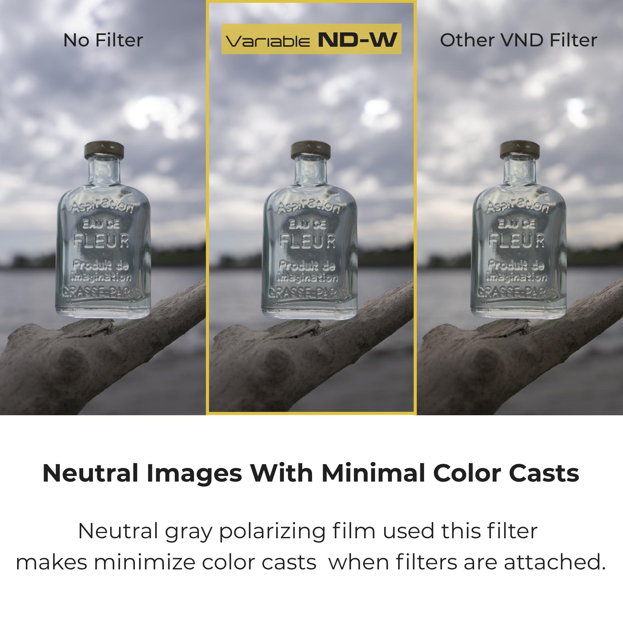 Kenko Kenko ND Filter Variable ND-W 82mm, ND2.5-ND128, for Wide Angle Lenses, No X-Shaped Pattern, High Color reproducibility, with Adjustment knob, Made in Japan, 377161