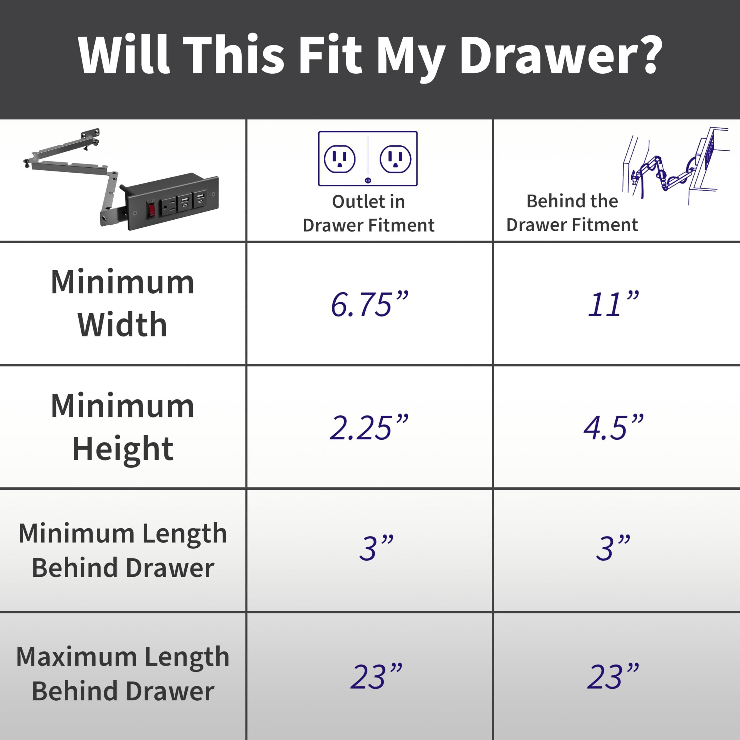 Life Finds Life Finds Compact in-Drawer Charging Station Power Strip with 2 USB-A, 2 USB-C, AC Outlet, Black, LF-DOC1