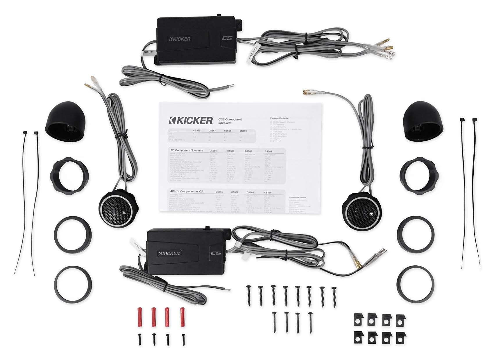 KICKER Kicker 46CSS684 Car Audio 6x8 Component Full Range Stereo Speakers Set CSS68 (Renewed)