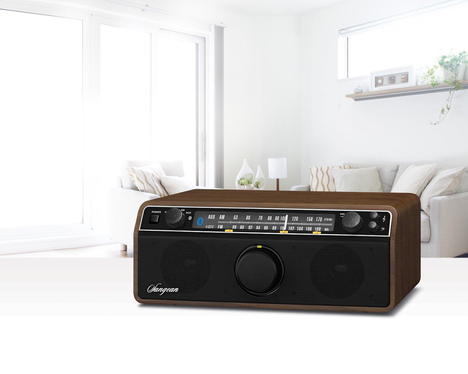 Sangean Sangean WR-12BT AM/FM/Bluetooth/AUX-In Stereo Analog Wooden Cabinet Radio (Dark Walnut)