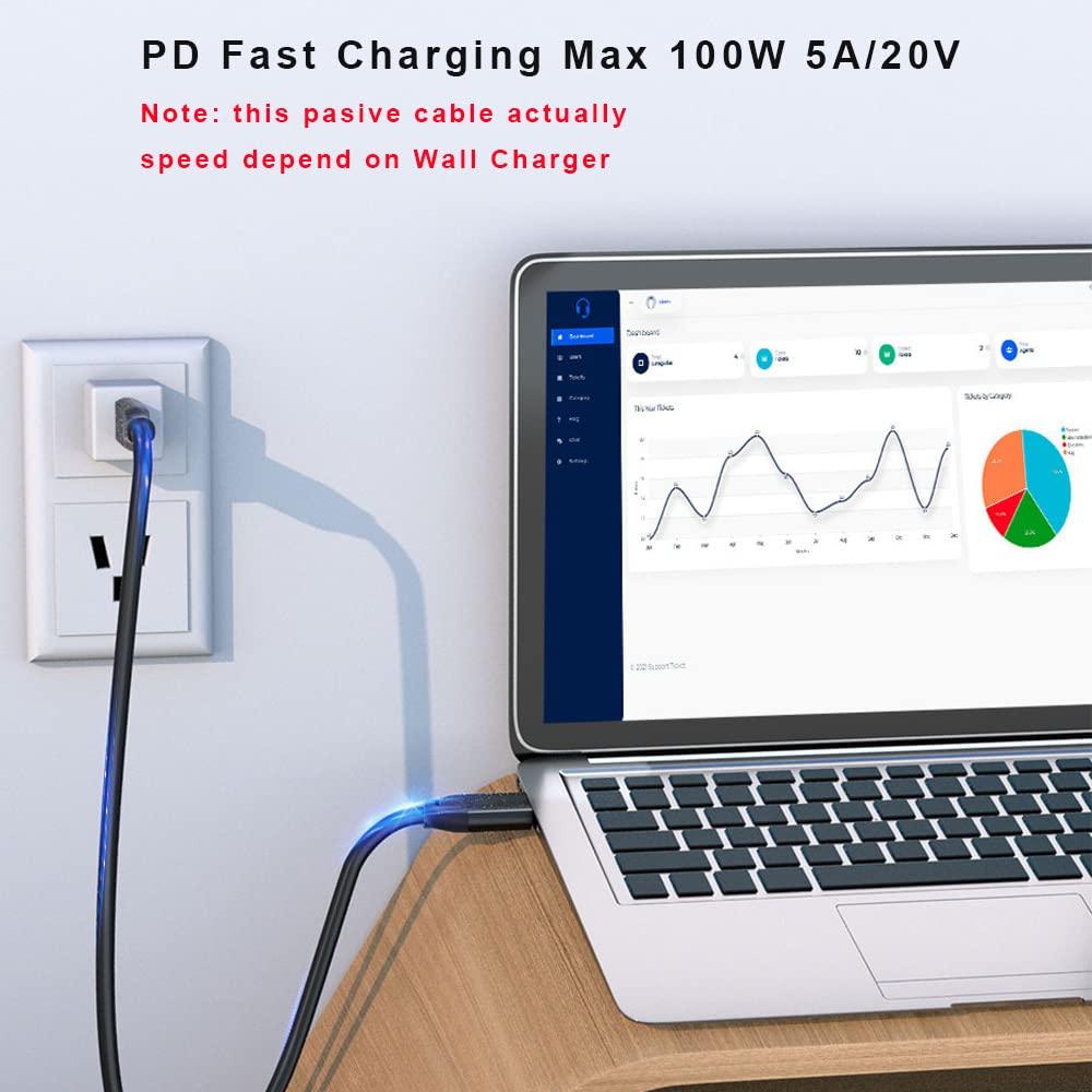 QCEs QCEs USB C 3.1 Gen 2 Cable 15Ft, USB C to C Cable 100W PD Charging 4K Video, 5Gbps Data for Thunderbolt 3/4 Port Compatible with MacBook Pro/Air, Mac Mini, iPhone 15, Galaxy S23, Quest 2
