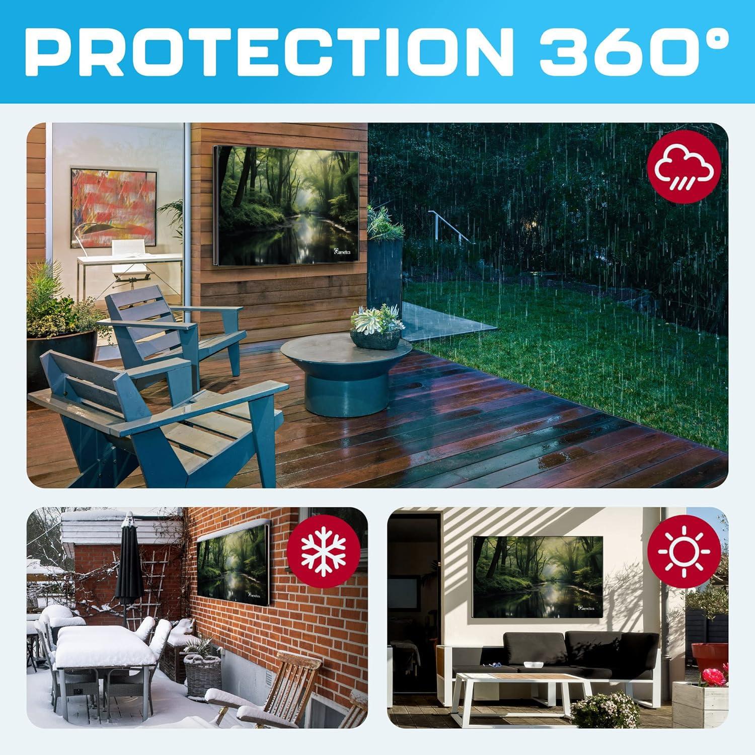 Garnetics Outdoor TV Cover 55 Inch Weatherproof and Waterproof | TV Cover for Outside 55 | Outdoor TV Enclosure | Smart Shield TV Screen Protector for Outside TV 55 Inch TV Cover Outdoor |TV Display Protectors