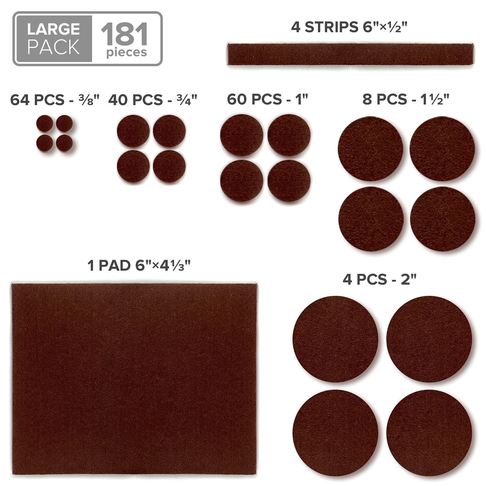 X-Protector Felt Furniture Pads X-PROTECTOR 181 PCS Premium Furniture Pads - Felt Pads Furniture Feet Best Wood Floor Protectors - Protect Your Hardwood & Laminate Flooring!