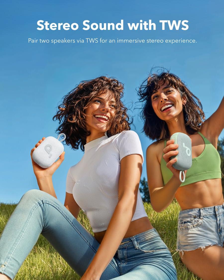 Soundcore soundcore Select 4 Go Bluetooth Shower Speaker by Anker, IP67 Waterproof/Dustproof, Portable, Wireless, 20H Playtime, Floatable, Powerful Sound, Electronics for Outdoors/Home/Office/Travel/Party-White