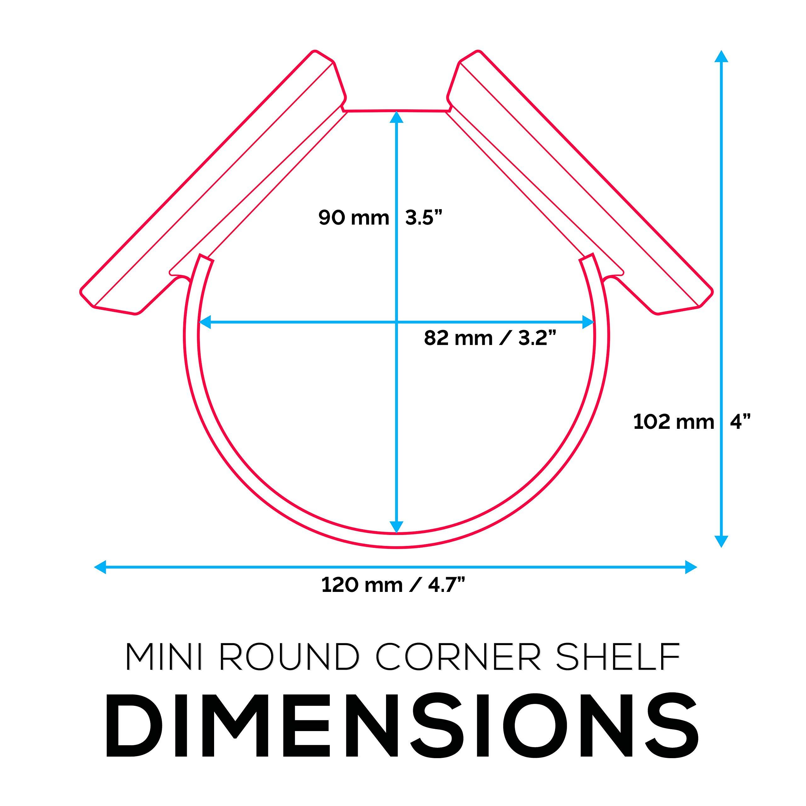 BRAINWAVZ Mini Circular Corner Shelf Mount for Security Cameras, Baby Monitors, Speakers, Plants & More, Universal Holder, Strong Adheasive, No Mess, Screwless by Brainwavz (White)