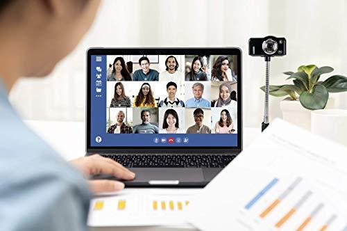 HamiltonBuhl HamiltonBuhl SuperFlix 720p HD Webcam with Gooseneck Stand - Features Built-in Infrared LED Light, 5MP CMOS Sensors and 1080 x 720 Resolution, Silver, Black