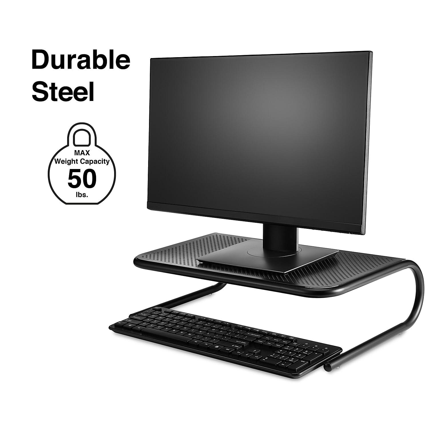 STAPLES STAPLES Large Monitor Riser, for up to 46-inch Monitor, Black, 2/Pack (ST20136-CCVS)