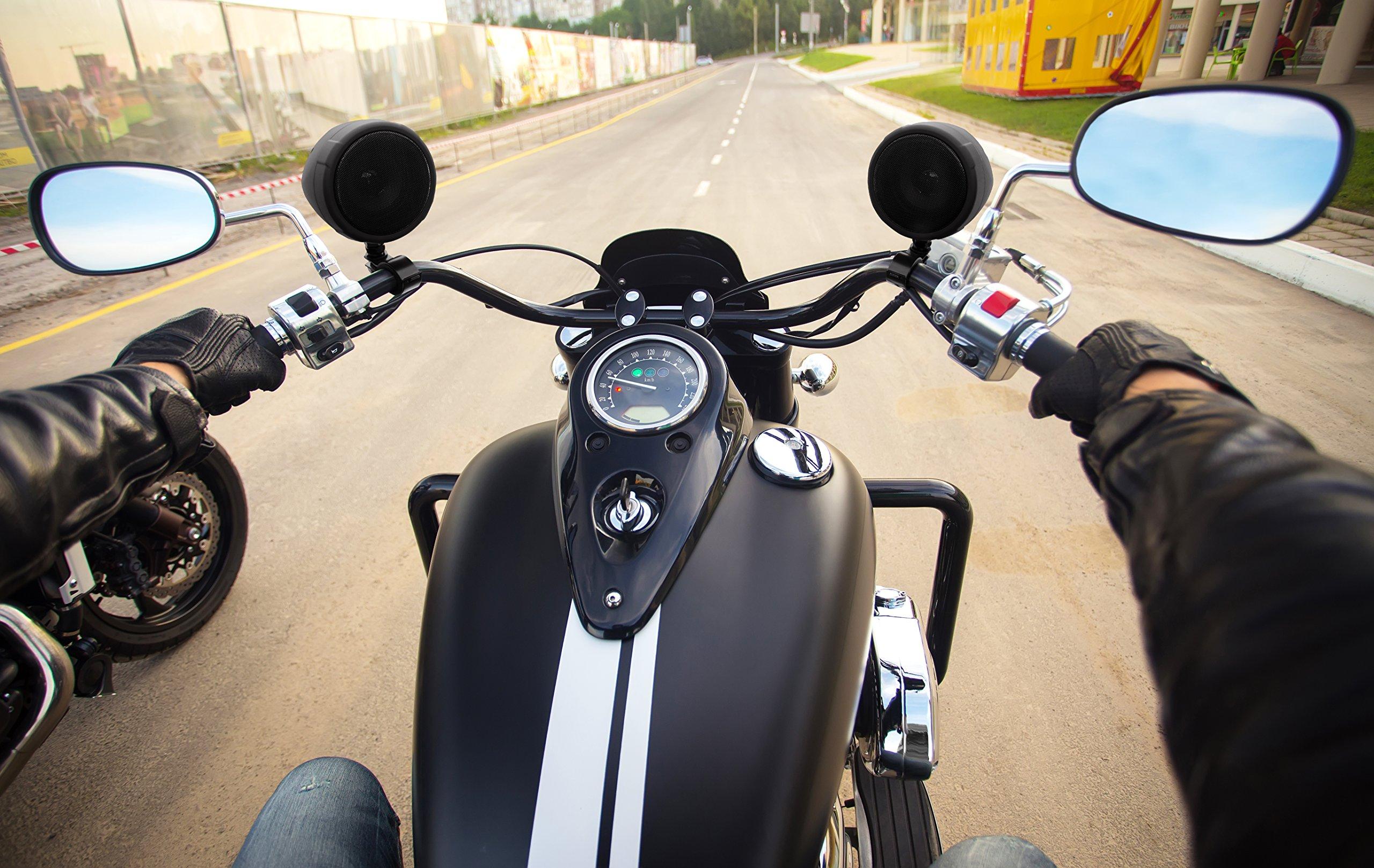 BOSS Audio Systems BOSS Audio Systems MCBK420B Bluetooth Speaker System - Class D Compact Amplifier, 3 Inch Weatherproof Speakers, Volume Control, Great for Use with ATVs/Motorcycles, 12 Volt Vehicles