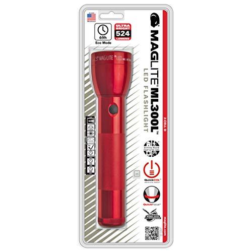 MagLite Maglite ML300L LED 2-Cell D Flashlight, Red