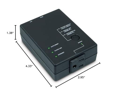 Proxicast ezOutlet5 - Internet Enabled IP & Wi-Fi Remote Power Switch with Automatic Reboot - iOS | Android | Cloud | Web Controllable - Single AC Power Outlet - Model EZ-72b