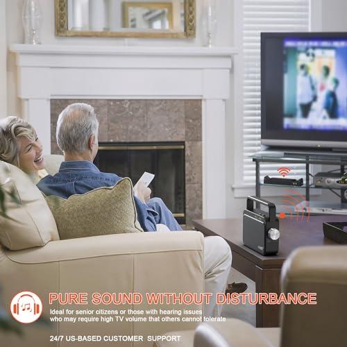 Coby Coby Wireless Hearing Amplifier & TV Audio Speaker - Portable Bluetooth TV Listening Device for Seniors and Hearing Impaired 100 Ft. Range, 8-HR Playback, 2.4gHz Transmission