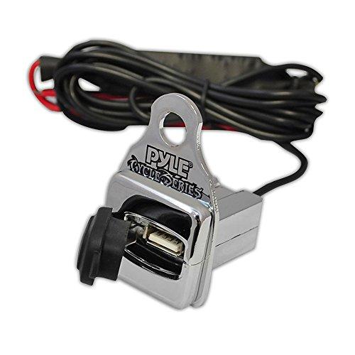 Pyle Pyle PLMCA61 600-Watt Motorcycle/ATV Amplifier with Dual Handle-Bar Mount Weatherproof Speakers, MP3/iPod Input, USB Charger - Set of 2