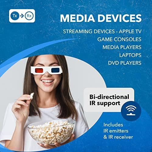 OREI OREI UltraHD HDMI Extender 4K 18G HDBaseT Over Single CAT5e/CAT6 Cable 4K @ 60Hz Upto 230FT with IR Remote 1080P Upto 330 Ft - Power Over Cable - Zero Latency Black