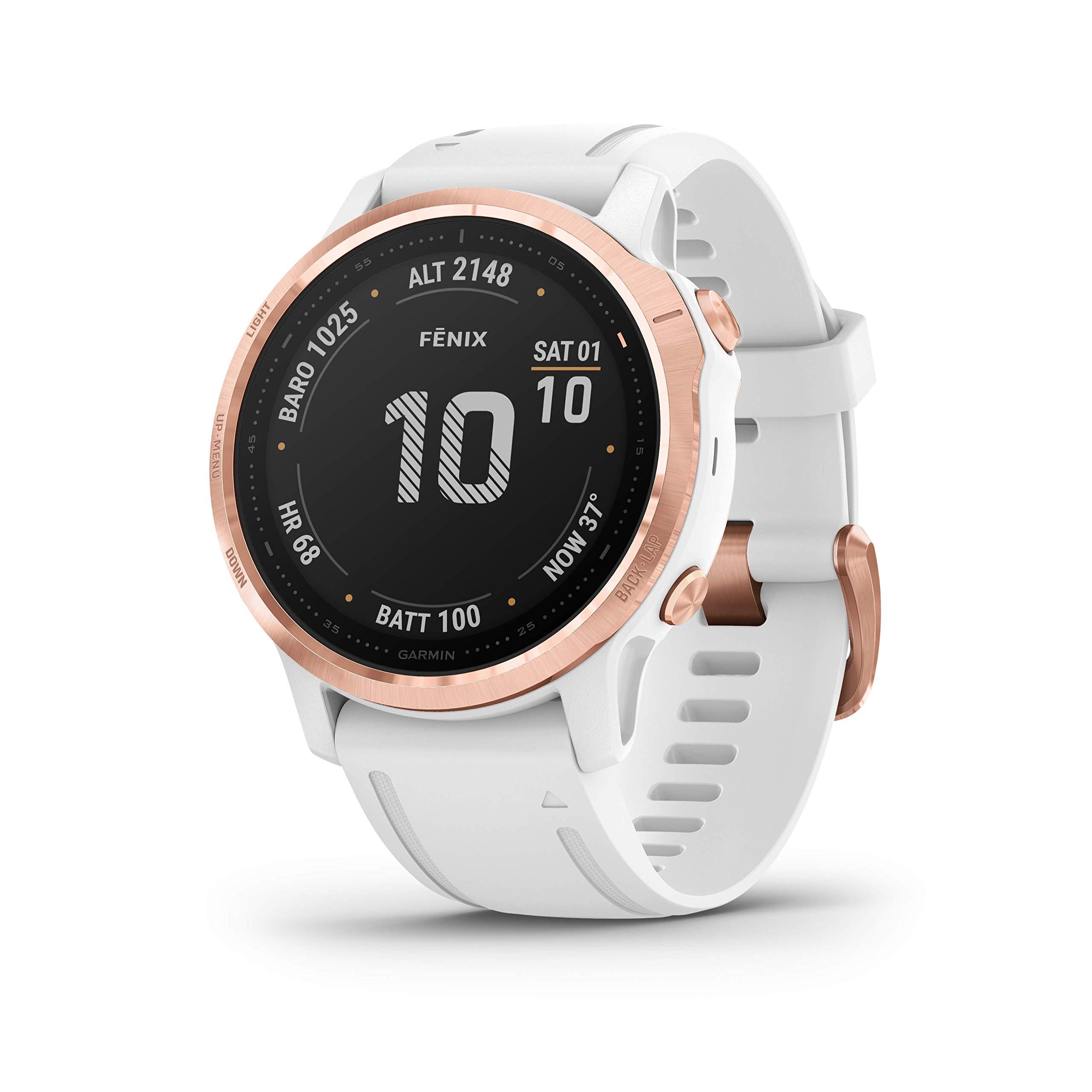 Garmin Garmin Fenix 6s pro GPS Watch - Rose Gold with White Band