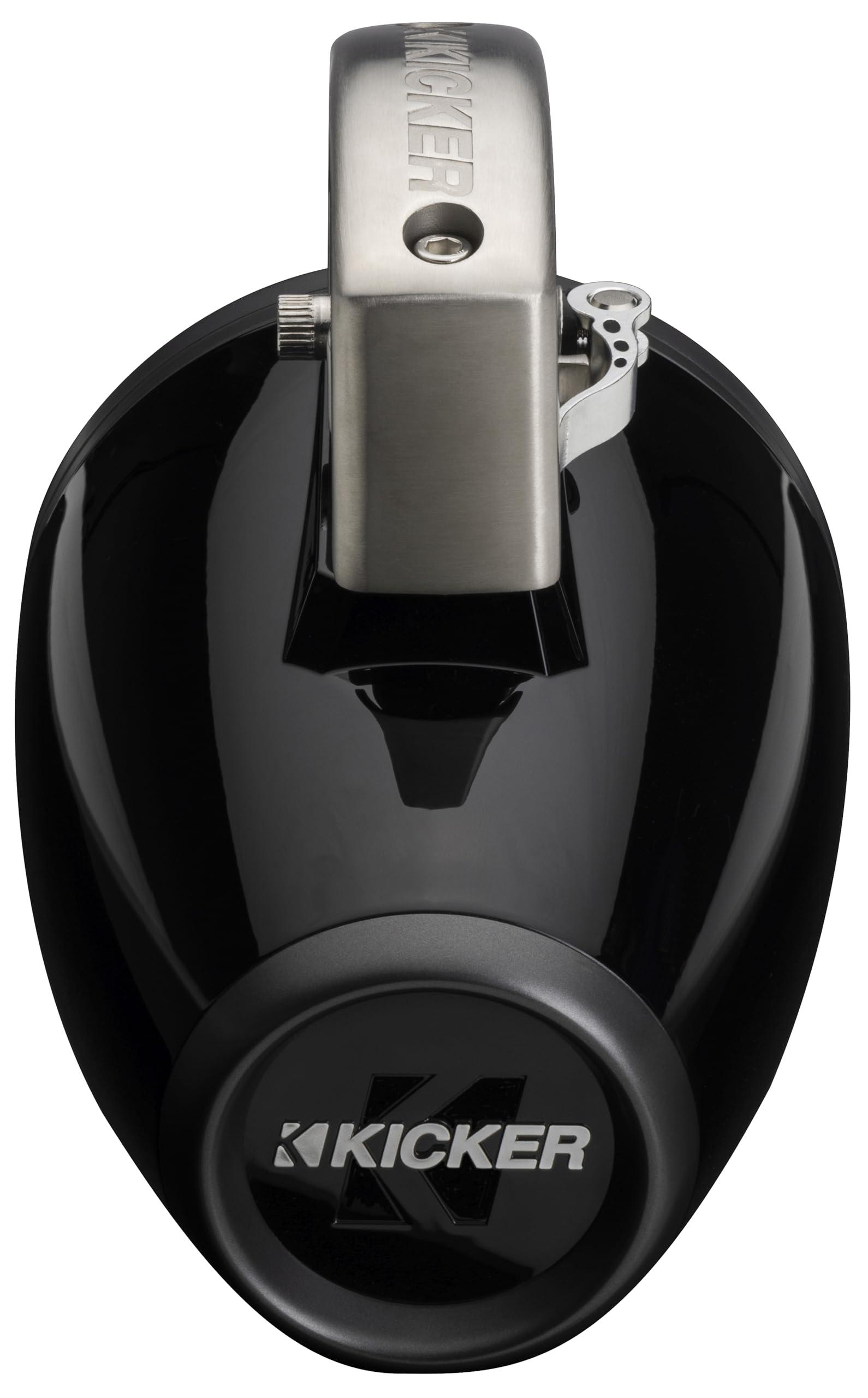 KICKER Kicker 51KMTCXL65 6.5" RGB LED Horn Loaded Compression Driver Marine Tower Speakers, Pair, Black